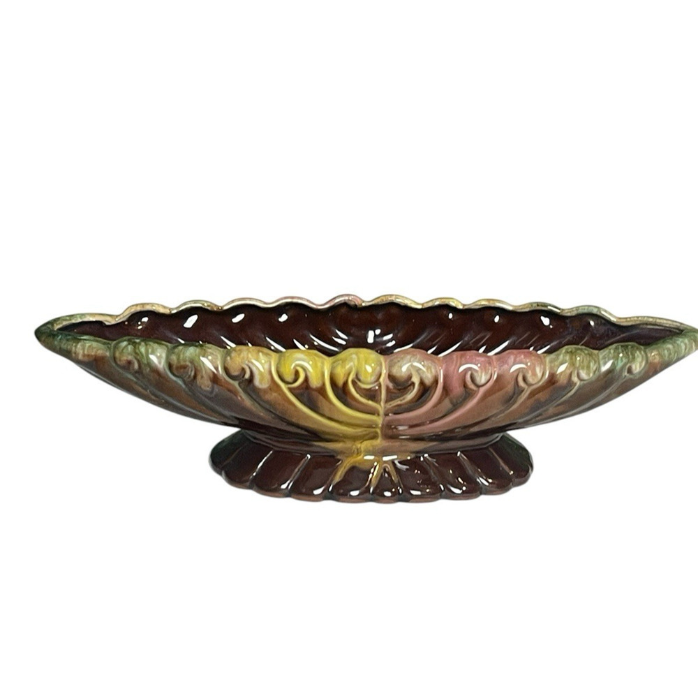 Vintage Multi-Colored Drip Glaze Redware Planter Japan Ceramic Planter